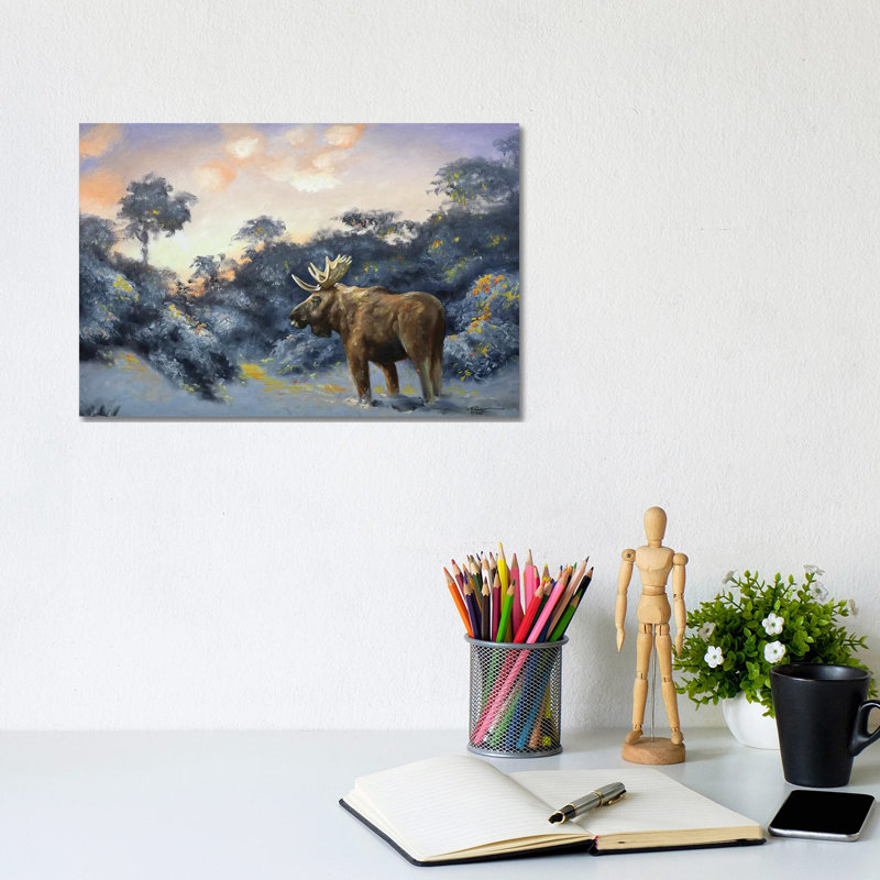 Moose by D. "Rusty" Rust - Gallery-Wrapped Canvas Giclée on Canvas, 20.32 cm H x 30.48 cm W, Canvas