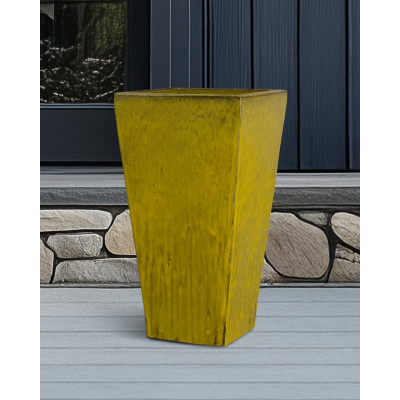 POT À CARREAUX CRISCO TALL, H 31,5 po x l 17 po x P 17 po, Jaune