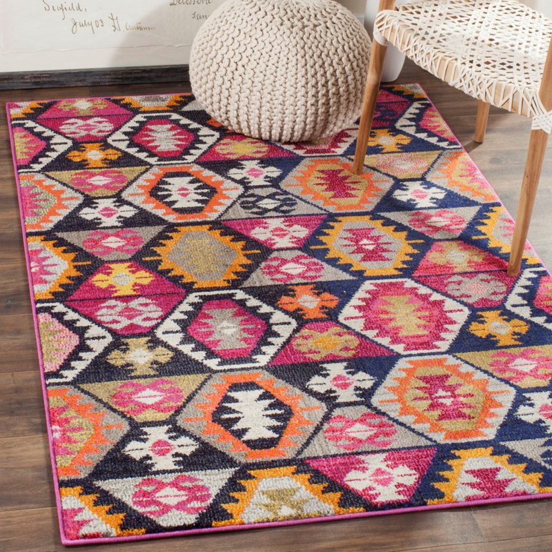 Walbridge Geometric Hand Woven Area Rug, Rectangle 122 x 170 cm