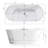 55" Acrylic Freestanding Bathtub, Stand Alone Soaking Tub, Glossy White Acrylic, Toe-tap Chrome Drain, cUPC Certified-120750213