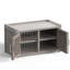 Armoire de rangement pour chaussures 31 paires de l 31,92 po avec 2 portes et tablettes réglables (brun clair / gris)-1248452109