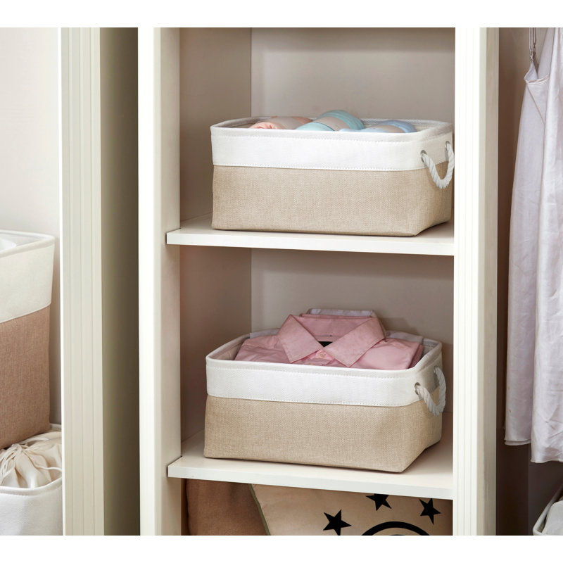 Ensemble de bacs en tissu, Beige