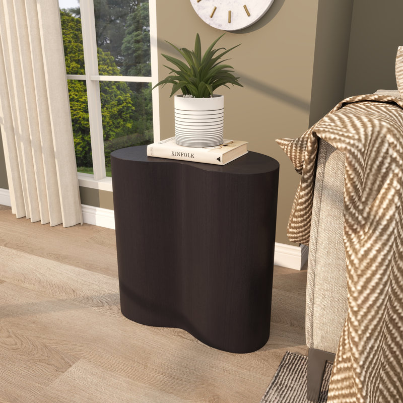 Table d'appoint latérale en bois noir 22 "x 14" x 22 "