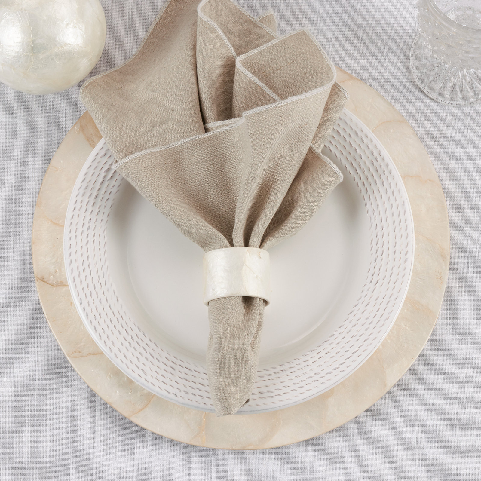 Table Napkin Rings, Ivory