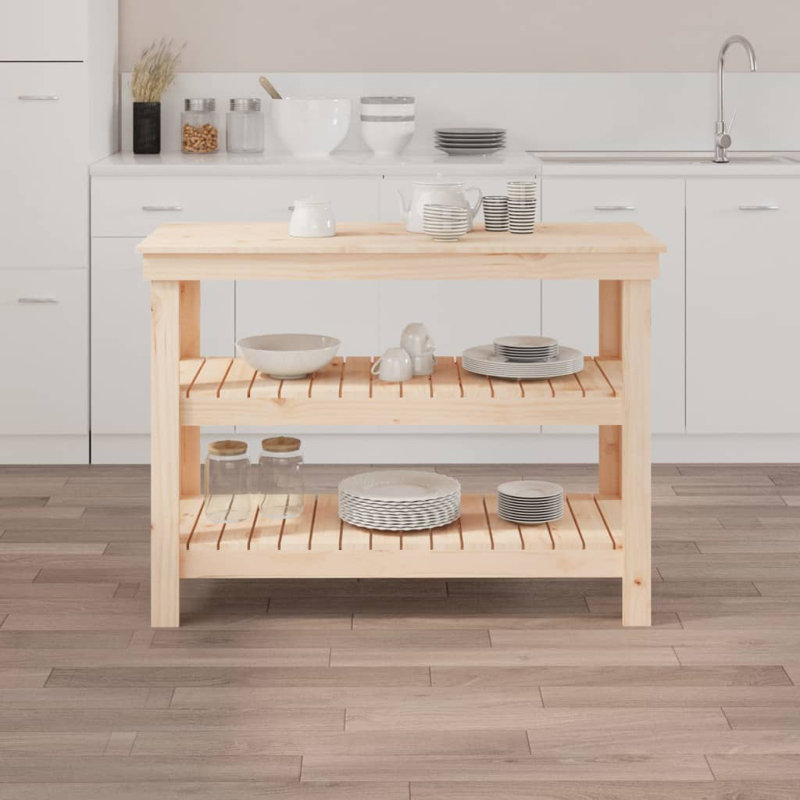 110.5cm W Solid Wood Top Workbench