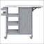 Îlot de cuisine pliable pour l'extérieur avec roulettes verrouillables, armoire de rangement et porte-serviettes pour l'extérieur et le patio, gris-590693933-590693935-590693943