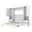 Lit escamotable double pleine grandeur avec placard, tiroirs et tablettes, blanc-803894371-803894397