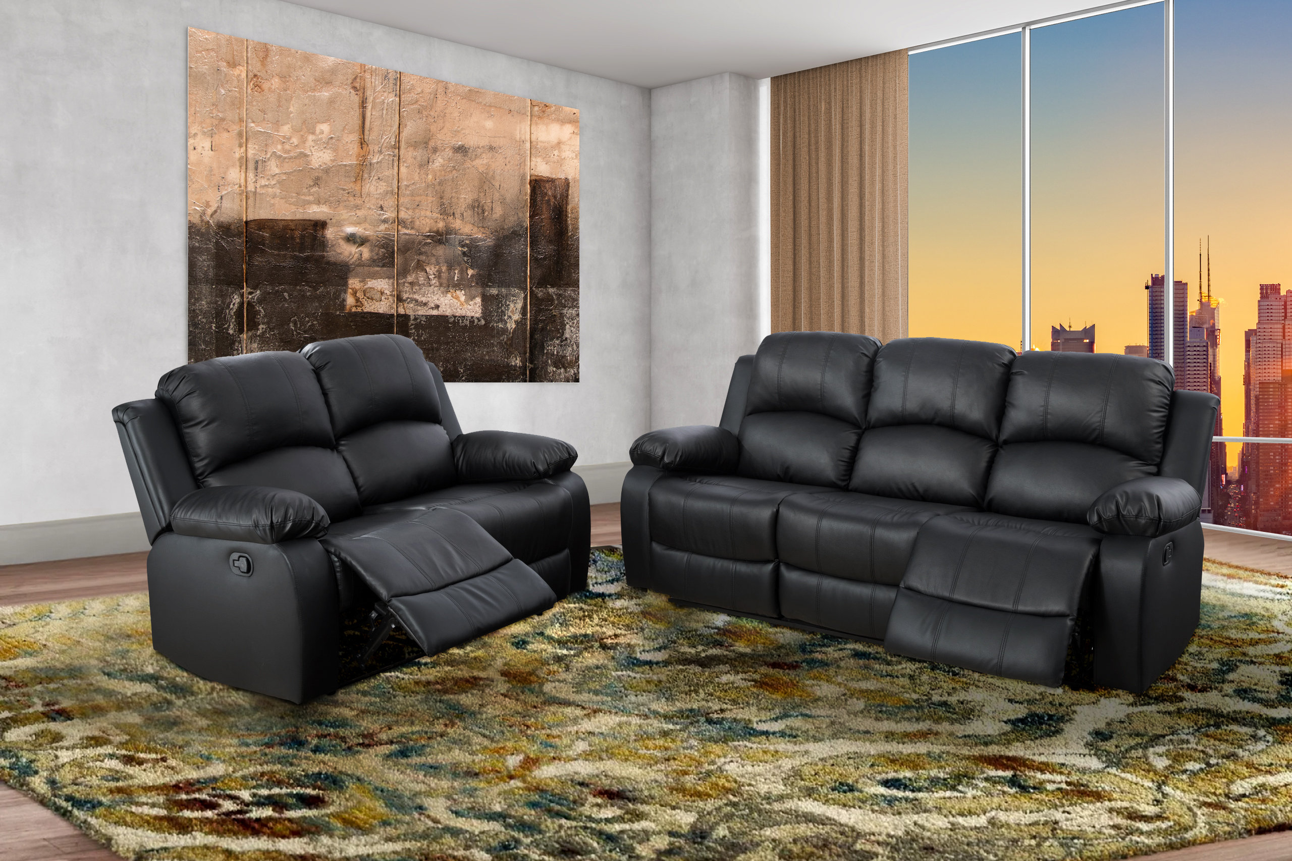 Latitude Run® Jovonny 2 Piece Faux Leather Reclining Living Room Set