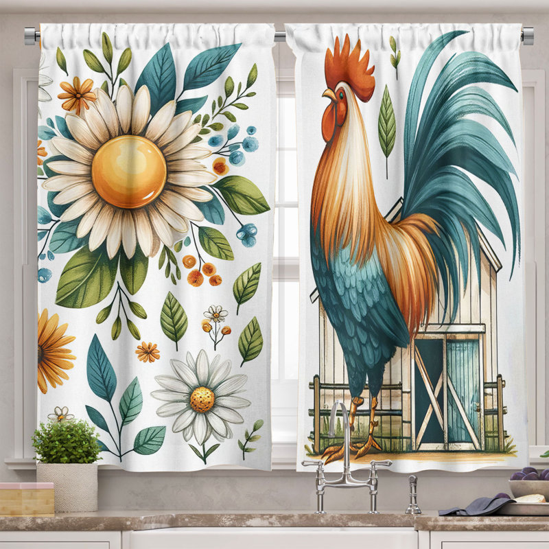 Tailored Kitchen Curtain, 55" W x 30" L