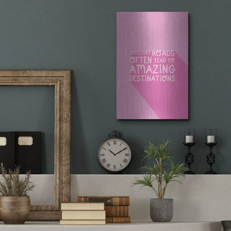 Art mural luxueux en métal «Difficile Roads» par Club Daydream, 12 po x 16 po, H 16 po x l 12 po