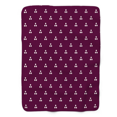 Mauve à pois - couverture sherpa de qualité supérieure 1 pièce