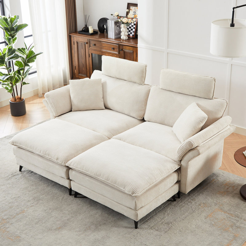 Canapé modulaire en velours côtelé 85,8 po