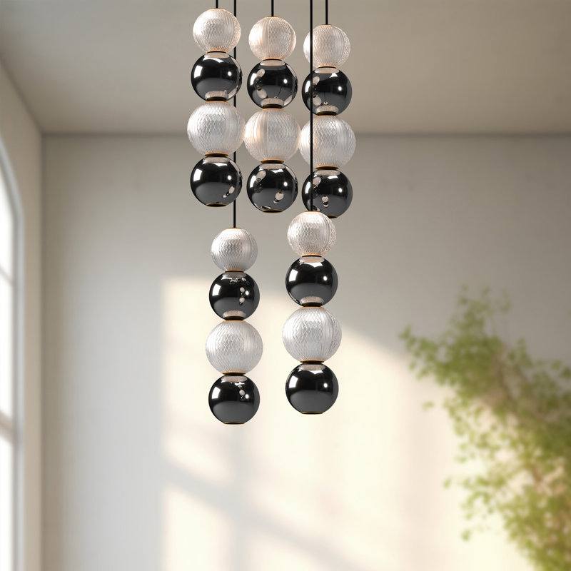 Onyx 5 - Light LED Pendant, Polished Nickel