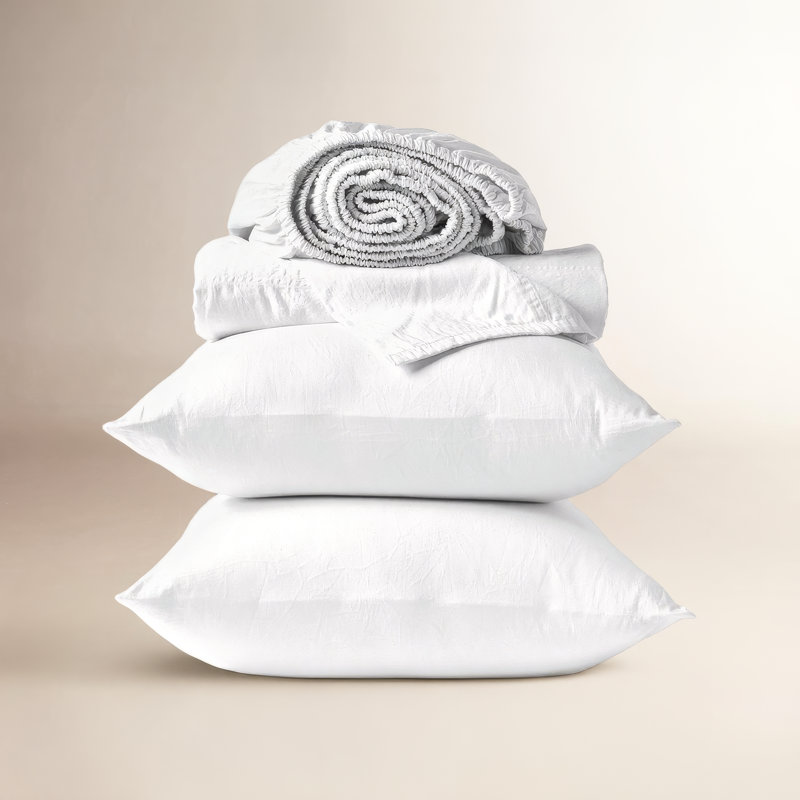 Cloud Soft Sateen Sheet Set, Alpine White, Twin Sheet Set with 1 Pillowcase