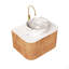 Meuble-lavabo de salle de bain 24 po avec lavabo, meuble de rangement mural rayé à bords arrondis avec tiroir, lavabo rond en céramique avec motif de pierre, pré-assemblé-117193400