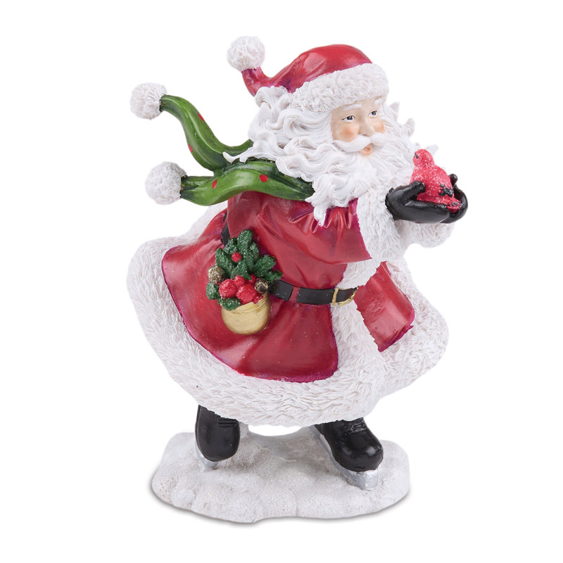 Figurine Windy Santa avec cardinal (ensemble de 2)