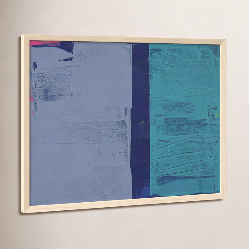 Bold In Blue 2 By Andrea Stokes - Framed Wall Art, 20" H x 25" W x 1.25" D, Brown Framed