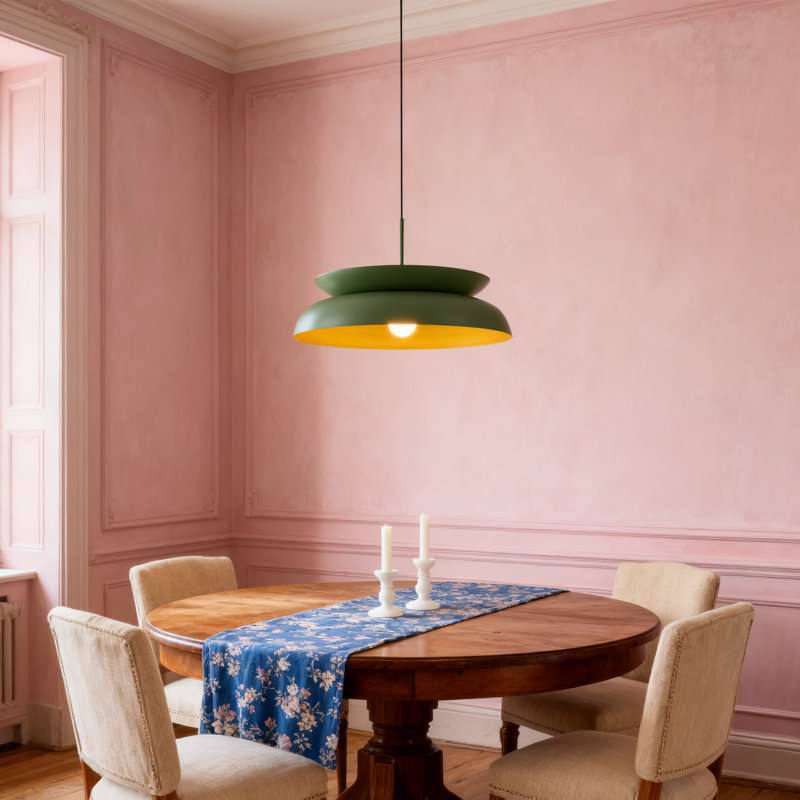 Luminaire suspendu de style Mid-Century avec abat-jour à 2 niveaux pour le salon de la grande salle à manger de style moderne campagnard