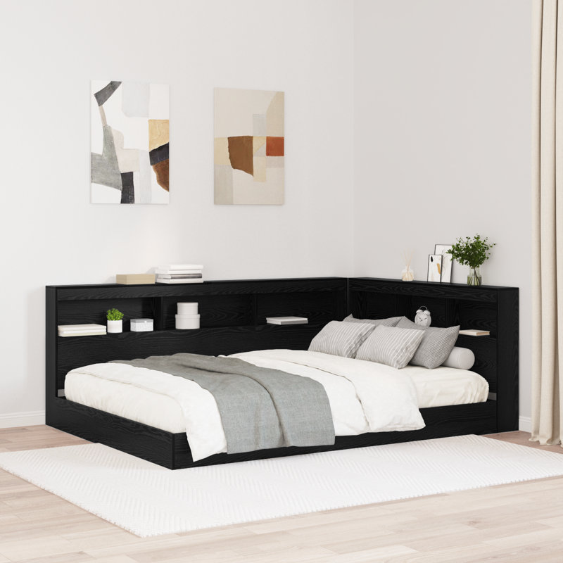 Tête de lit avec tablette vidaXL chêne noir 62,99 po, Chêne noir