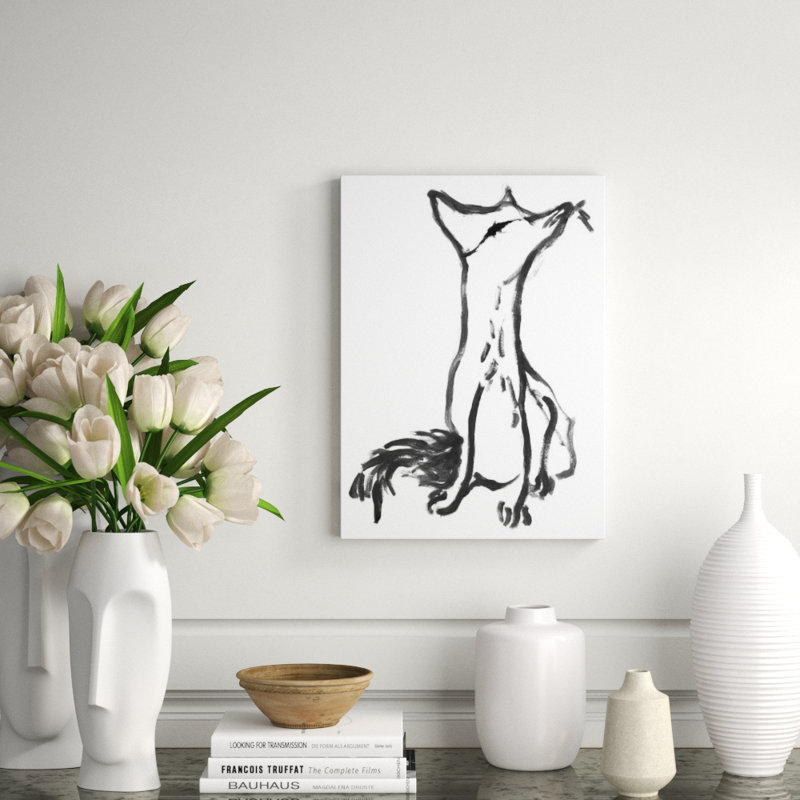 Leaning Fox II Print by Fern Cassidy, Image Brush Gel, 22" H x 16" W