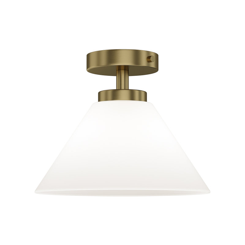 Wynridge Plug & Play 1-Light Semi Flush Mount in Transitional and Modern Style-9.57 Inches Tall and 12 Inches Wide