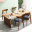 Ensemble de 2 chaises de salle à manger en bois George Oliver avec siège rembourré en bois d'hévéa et dossier courbé-1070384380