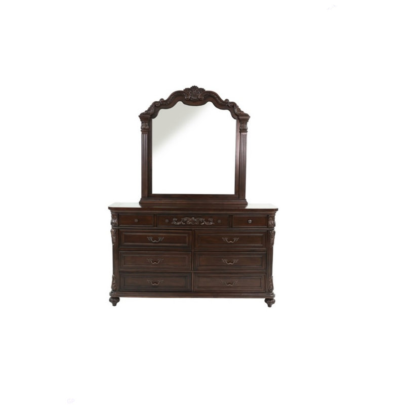 Mobilier de chambre à coucher avec tiroirs traditionnels en cerisier traditionnel / noyer antique