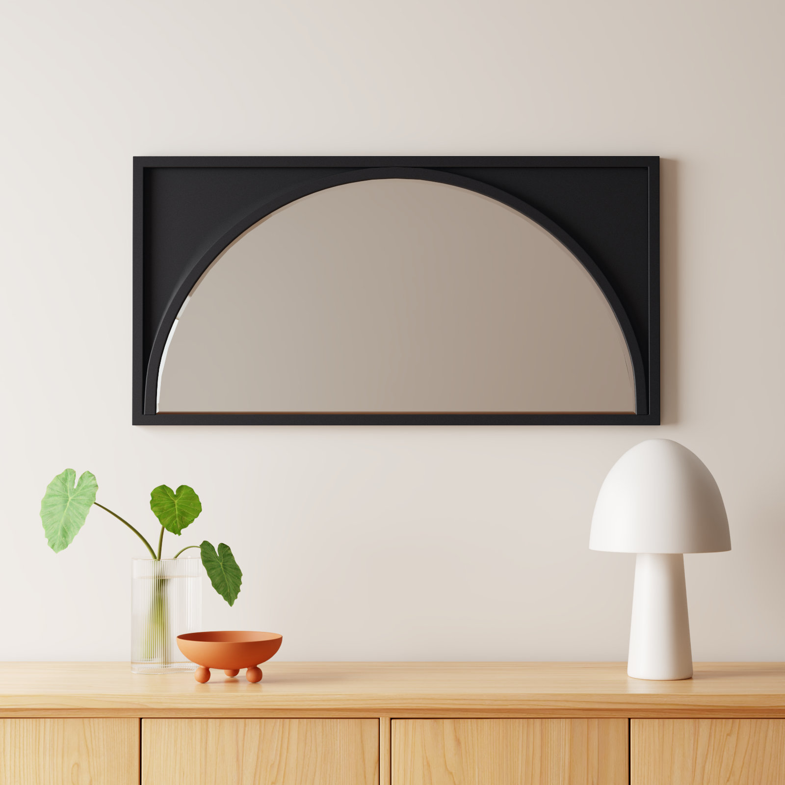 Abie Flat Mirror, Black
