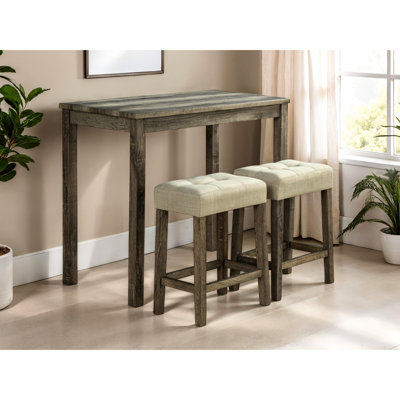 Ensemble de salle à manger moderne 3 pièces avec tabourets capitonnés, parfait pour les espaces compacts et les tables de salle à manger élégantes