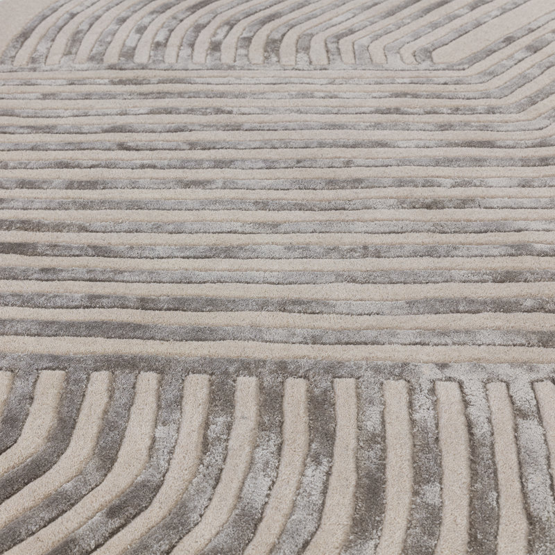 Brinlie Geometric Wool Hand Tufted Area Rug, Rectangle 160 x 230cm