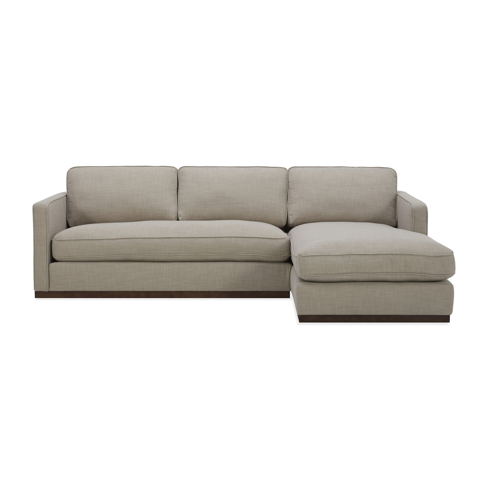 Bobbi Upholstered Chaise L-Sectional, Effie Flax Performance Weave, Right Hand Facing