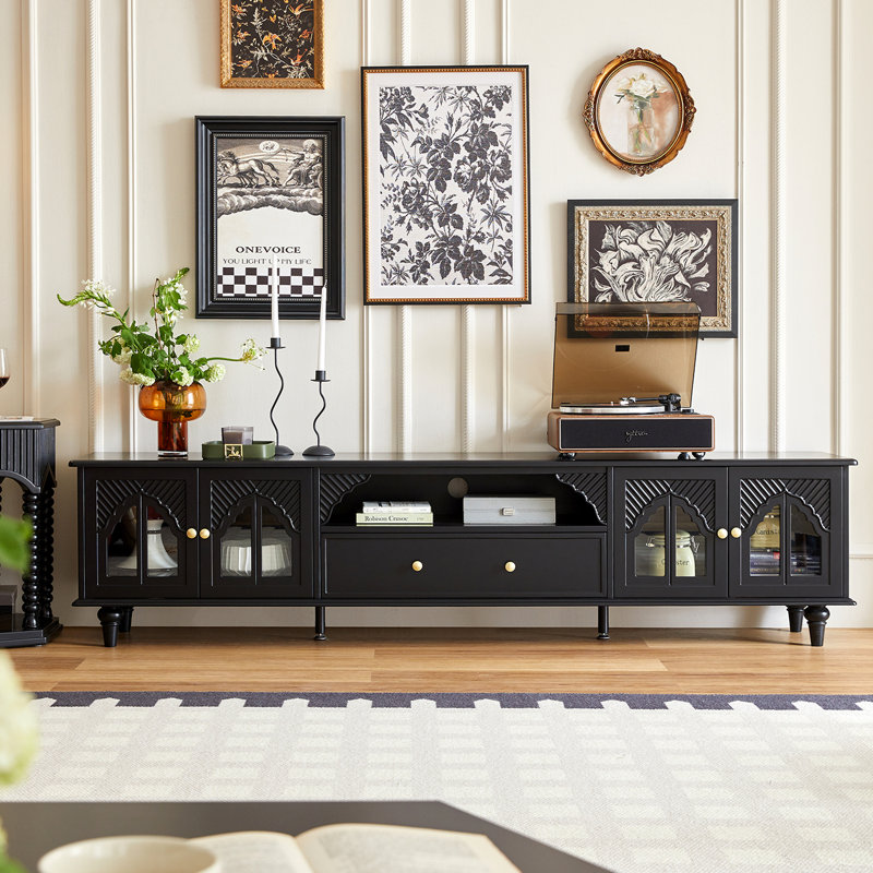 78.74" Classic Elegant Solid Wood TV Stand, 20.47"H x 78.74"L x 15.75"W