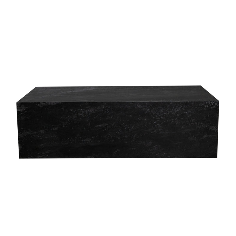 Table de cocktail rectangulaire Ark en marbre noir véritable, Noir