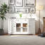 Buffet avec rangement, buffet moderne avec portes, armoire à café avec tiroir et tablette réglable pour la cuisine, la salle à manger et le salon