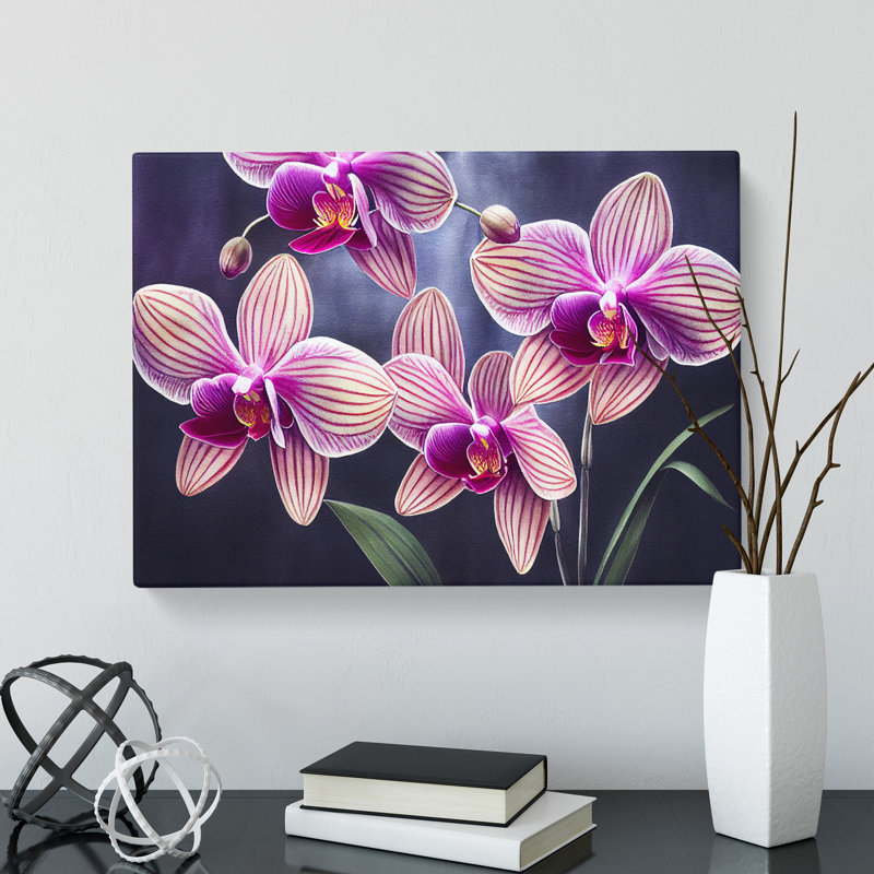 Enticing Orchid Flowers - Wrapped Canvas, 50cm H x 76cm W x 3cm D