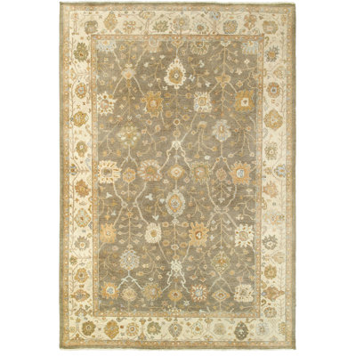 Presley Traditional Hand-Knotted Wool Brown Area Rug