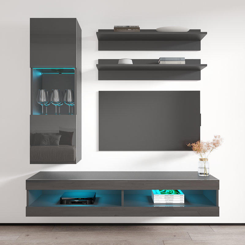 Lomas Floating Entertainment Center for TVs up to 70", Gray