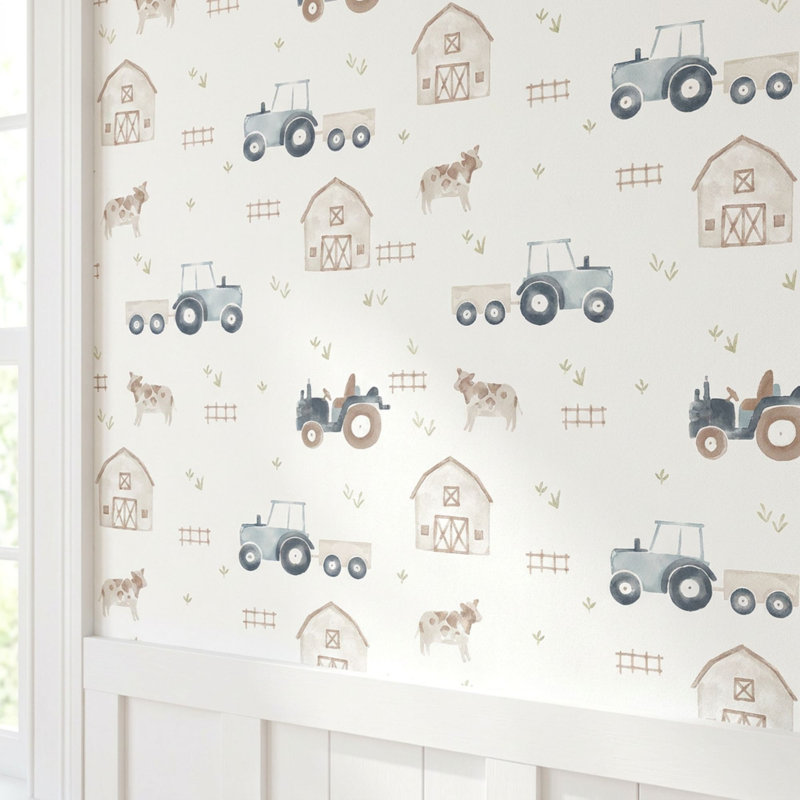Charlie On the Farm Nursery Wallpaper
