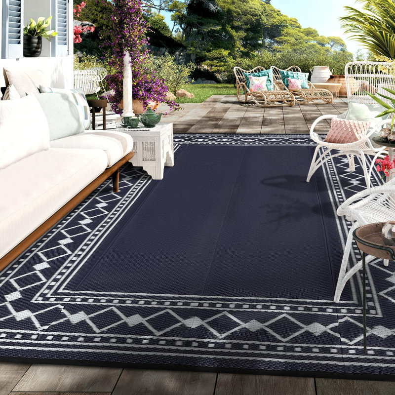Tapis d'extérieur imperméable à l'eau, Blue, Tapis de couloir de 10 pi x 20 pi