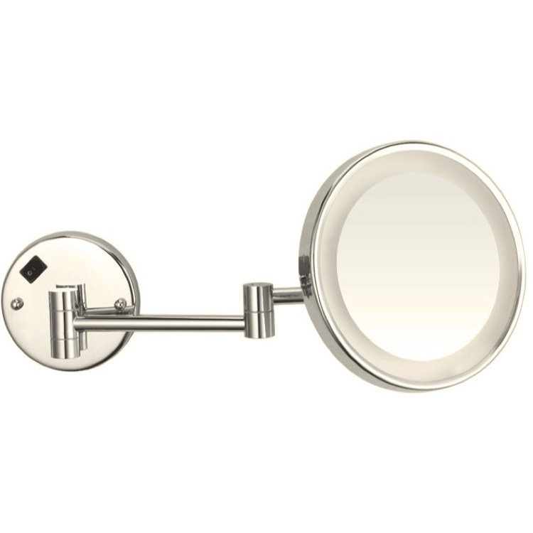 Nickel Round LED Wall Mounted Magnifying Mirror