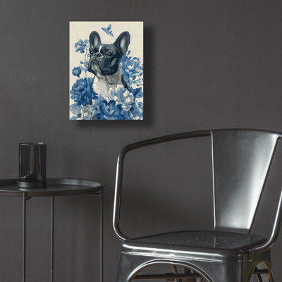  'French Toile Bulldog' by Ann Klee Acrylic Glass Wall Art, 12" x 16"