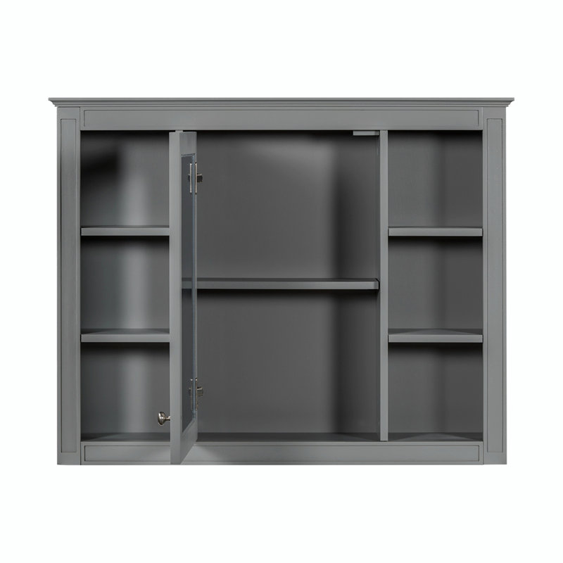 Miroir mural avec armoire à pharmacie H 35,5 po x H 27,5 po Teigo, Gris