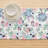Table Runner, 100% Cotton, 16X108", Pink Roses & Succulents-395956501