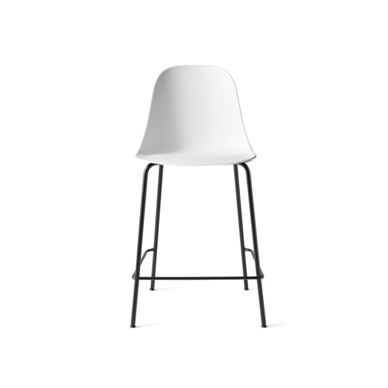 Harbour Upholstered Bar Stool with Metal Frame, Dakar 0842 Black Genuine Leather, Bar Stool (28.7" Seat Height)
