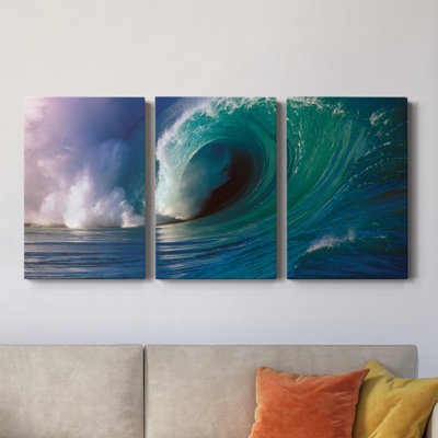 Waimea Bay Wave - Toile tendue avec châssis de qualité supérieure - Prêt à être accroché