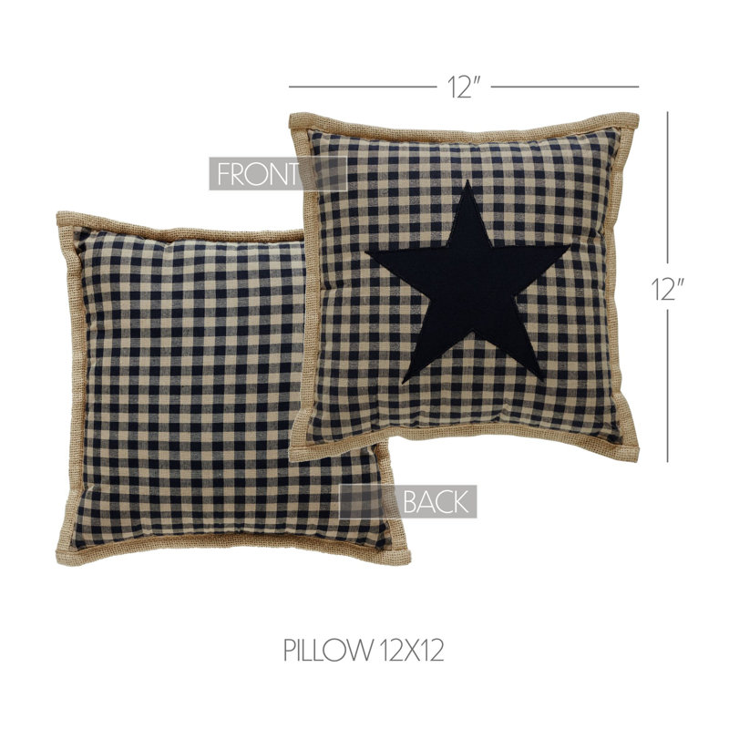 Coussin Black Check Star