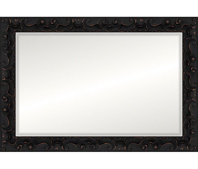Distressed Signature Mirror, Distressed Antique Ivory, Beveled