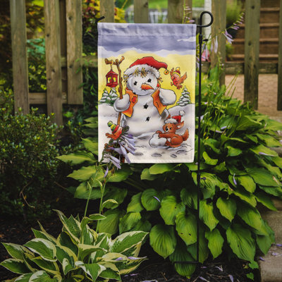 Drapeau de jardin à 2 côtés épouvantail bonhomme de neige
