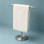 Porte-serviettes sur pied pour meuble-lavabo, en acier inoxydable en forme de T avec fini nickel brossé, idéal pour la salle de bain et la cuisine.