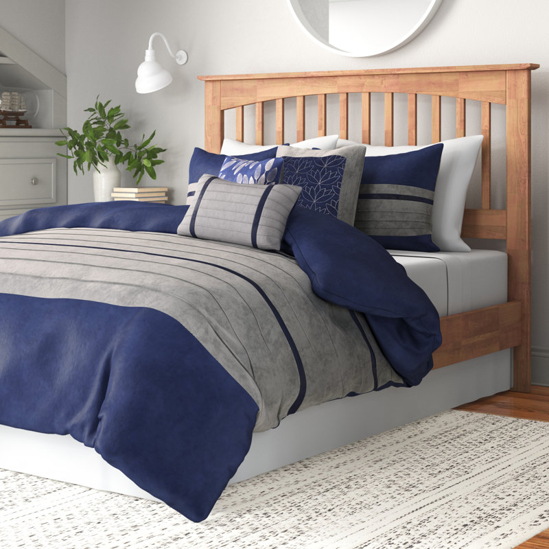 Ensemble d'édredon 7 pièces Palmer, Édredon de très grande taille et 6 pièces suppl, Bleu / gris